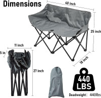 Folding Double Camping Chairs (sized for kids/young teens)