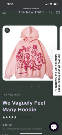 Pink “We Vaguely Feel” hoodie