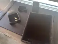 Dacasso Dark Brown Bonded Leather Desk Set, 5-Piece