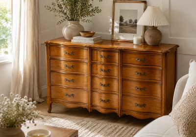 Bureau madame de style provincial français en bois 12 tiroirs, View more
