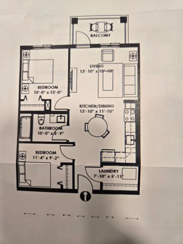 Sublet 2bdrm 1 bth