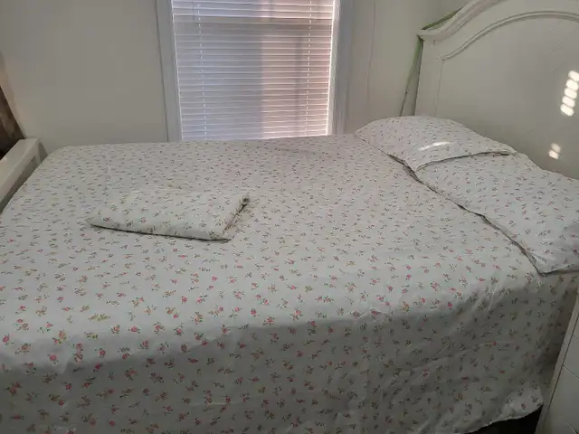 Queen size bedsheet and fitted sheet with 2 pillow cases in Bedding in Peterborough - Image 8