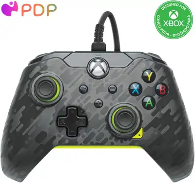 (New) PDP Wired Controller (XBOX): Electric Carbon, View more