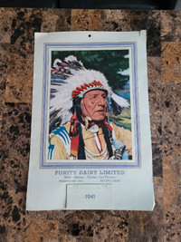 Antique 1941 Chief Calendar Never Been Used