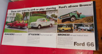 1966 FORD BRONCO RANCHERO & STYLESIDE PICKUP TRUCK VINTAGE AD