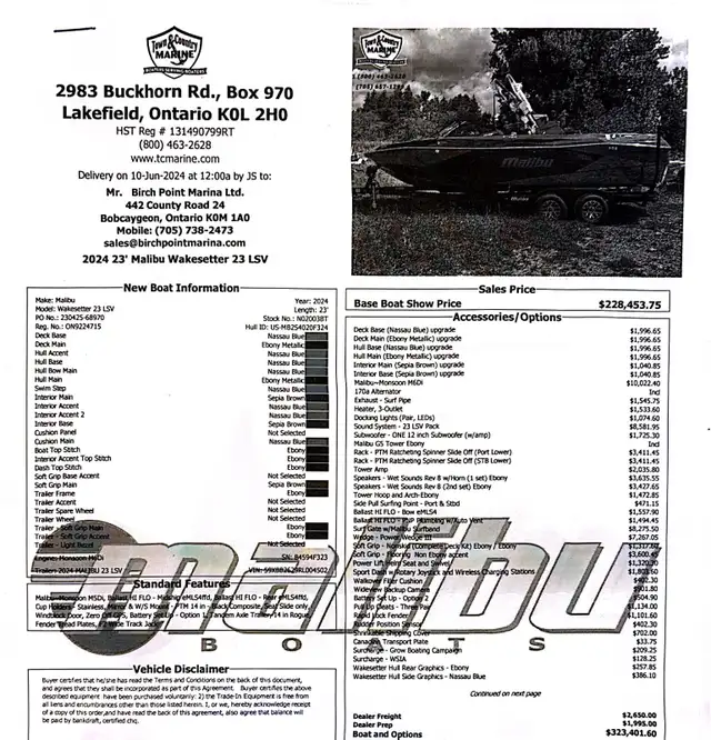 2024 Malibu 23 LSV Wakesetter in Powerboats & Motorboats in Oshawa / Durham Region - Image 9