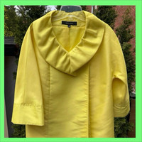 Joli manteau de femmes léger NINE WEST jaune manches 3/4 médium