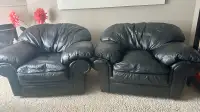 Matching real leather chairs