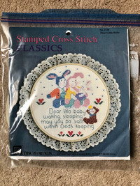 Vintage Stamped Cross Stitch Kit - “Dear Little Baby”