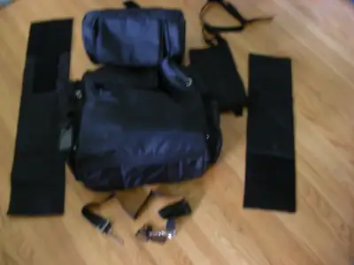 LEATHER MOTORCYCLE LUGGAGE---LIKE NEW---USED ONLY TWICE for DOVER---BLACK(picture appears blue due t...