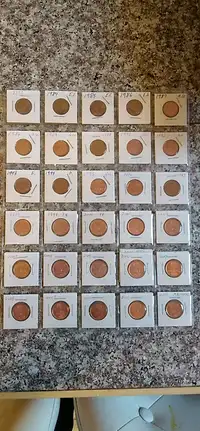 Canadian pennies 1953 too 2012 