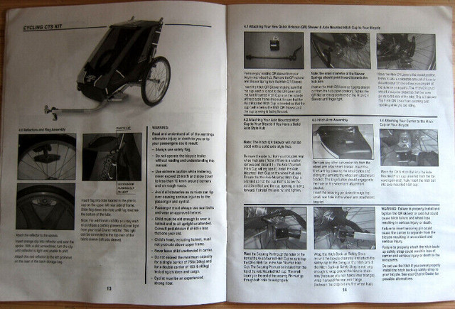 CHARIOT CHEETAH 1 2 COUGAR 1 2 OWNER'S MANUAL RARE in Strollers, Carriers & Car Seats in Ottawa - Image 4