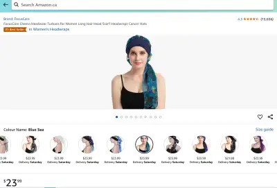 Chemo Headwear Turban Head Scarf Headwrap Cancer Hat (blue sea), View more