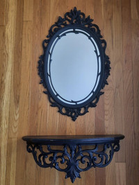 Vintage Ornate Mirror with Matching Shelf