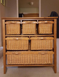 Pine & Wicker Dresser/Storage