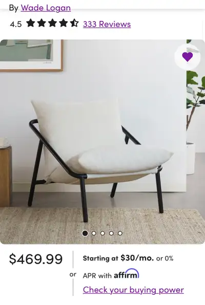 Wide Modern Accent Chair, View more