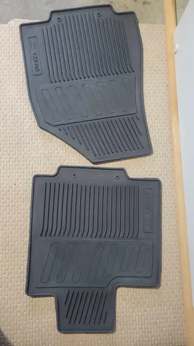 Original carpet floor mats plus weathertech flexible rubber mats for all three rows. All mats are in...