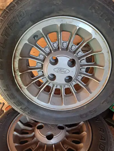 Turbine rims from a mustang gt 4 bolt 15 inch in very nice condition Tires are old and no good. $200...