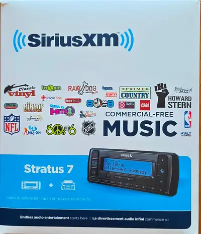 FOR SALE: New In The Box Sirius 7 Radio Car Kit. Includes all accessories to connect Sirius Radio to...