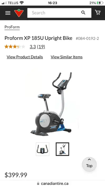 Pro-Form XP 185 U Upright Exercise Bike, like new, View more