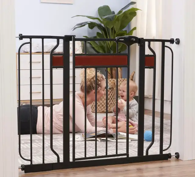Regalo Home Accents Metal Walk-Through Safety Gate, Black in Other in Edmonton - Image 3