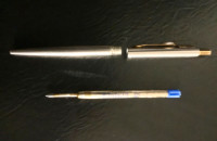 VTG Parker IE ballpoint pen stainless steel w/chrome push button