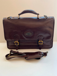 Bugatti Leather Briefcase, brown