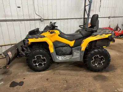 Hardly used (130hrs) working around yard, etc, Very low mileage 2013 Yellow CAN-AM OUTLANDER 650 MAX...