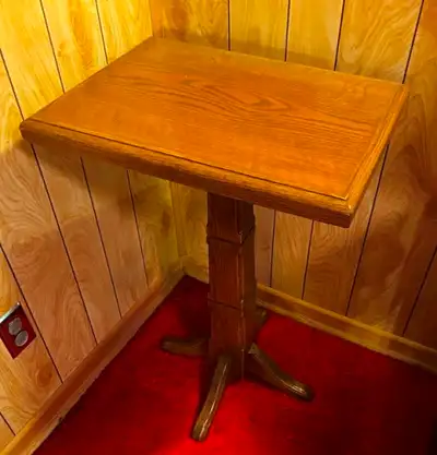 1970s Solid Wood Pedestal Table – Handmade Retro / Scandinavian, View more