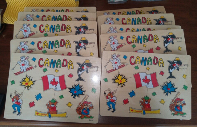 LOT OF 10 CANADA THEMED WOOD PUZZLES / KIDS PUZZLE TOY - NEW  in Toys & Games in Belleville