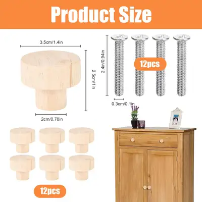 Wooden drawer knobs, cabinet handles, drawer holes, door handle, View more