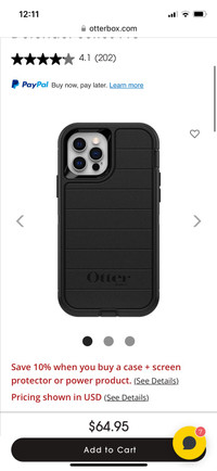 Otter box — iPhone 12, defender series, black 