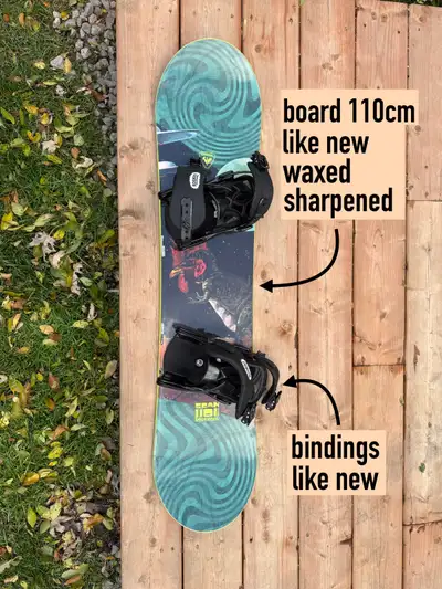 ROSSIGNOL Snowboard & Bindings 110cm (like new), View more