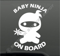 Baby Ninja On Board Funny Bumper Sticker Vinyl Decal Car SUV Van
