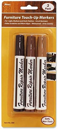 Allary Furniture Touch-Up Markers: Brown Color; 1 Pack of 3 Mark