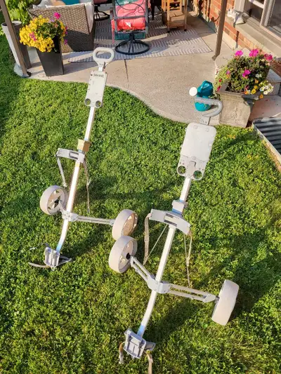 2 Spalding Golf Bag Pull Carts. Very good condition. $25 each or 2 for $40 Great deal. If Ad is Up i...