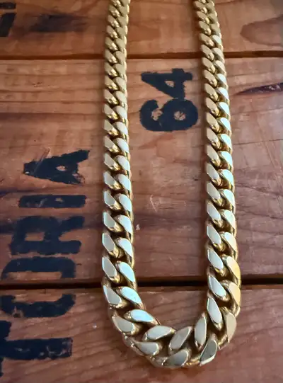 Miami Cuban link chain necklace. GOLD Plated 75 grams w/18”L, View more