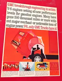 COOL 1963 GMC V6 ENGINES CABOVER COE TRUCK VINTAGE AD - RETRO