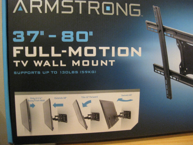 TV Wall Mount  37"-80"  Full-Motion in Stereo Systems & Home Theatre in Oakville / Halton Region - Image 4