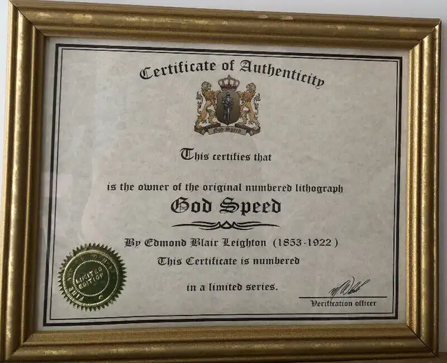 God Speed by Edmund Blair Leighton: ORIGINAL NUMBERED LITHOGRAPH in Arts & Collectibles in Mississauga / Peel Region - Image 6