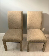 2 Parsons Chairs - Beige & Black