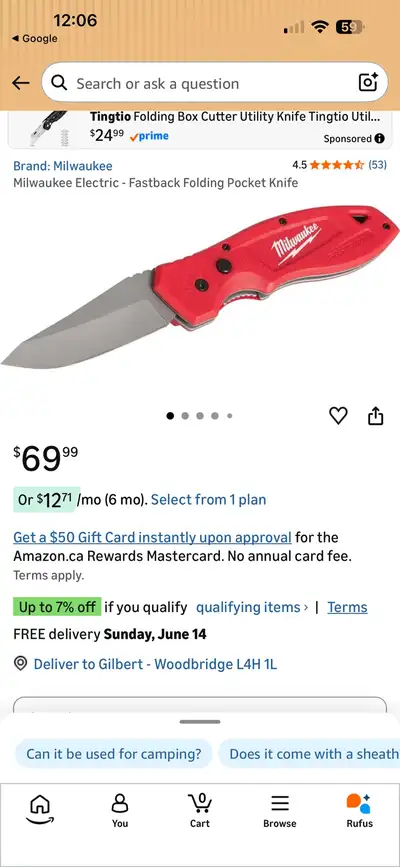 Milwaukee Fastback Knife, View more