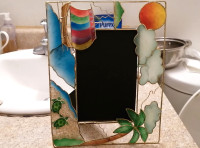 Art gold metal and abalone shell decorating photo frame