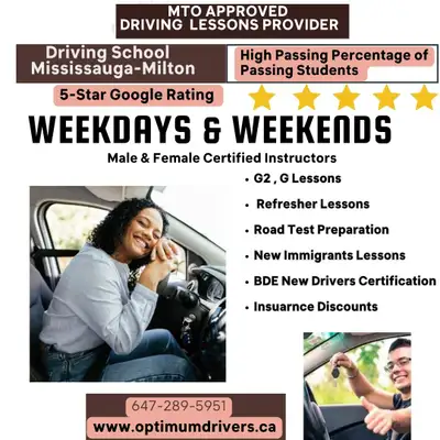 Professional & Experienced Driving Lessons -G2-G -Road Test, View more