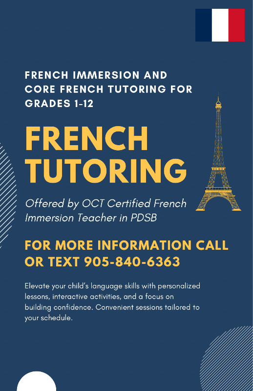 Online French Tutor Grades 1-12 in Tutors & Languages in Mississauga / Peel Region