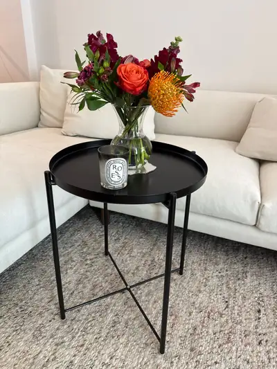 coffee table / serving try - black metal, View more