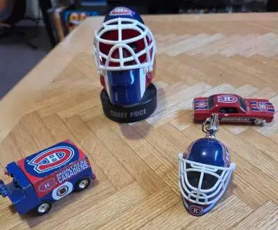 Up for grabs is a collection of Montreal Canadiens memorabilia. Included are a Carey Price goalie ma...