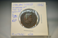 1842 Kingdom of Two Sicilies 2 Tornesi Coin