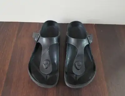 Black birkenstock sandals size 6, View more