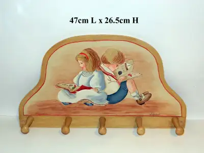 Wood Shelf With Pegs 30 inches long $25 Green Shelf With Pegs 30 inches long $25 Blue Shelf 40 inche...